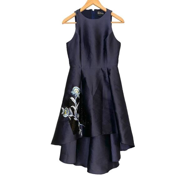 Sachin & Babi Noir Navy Sleeveless Hi-Low Fit And Flare Midi Dress - Picture 1 of 10